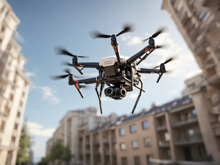 Fototapeta na wymiar Low angle view of flying drone against sky 