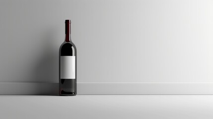 Elegant red wine bottle showcased alone on a clean white background for sophisticated presentation