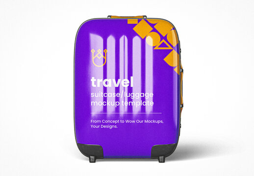 Purple Travel Suitcase Mockup with No Background