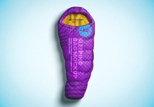 Purple Travel Sleeping Bag Mockup