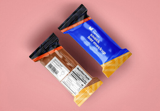 Set of Two Protein Snack Bars Mockup