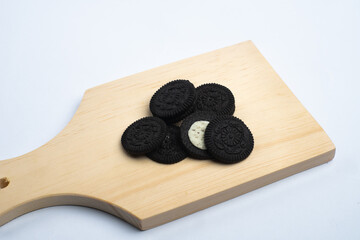 Fototapeta na wymiar Chocolate biscuits isolated on white background