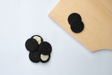 Fototapeta na wymiar Chocolate biscuits isolated on white background