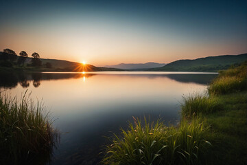 Obraz premium Sunrise over a lake