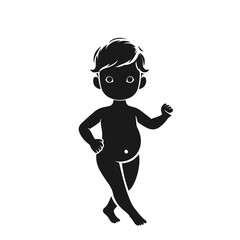child silhouette, baby silhouette, boy, girl, vector illustration 

