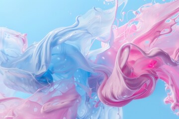 Pastel pink paint on blue background  minimal luxury composition.