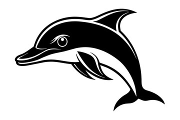 Fototapeta premium Dolphin Silhouette Vector Logo Art: Iconic Graphics & Illustrations ,dolphin silhouette design