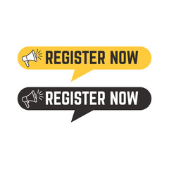 Vector Illustration Register Now Label vector.