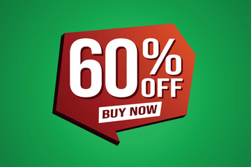 60% sixty percent off buy now poster banner graphic design icon logo sign symbol social media website coupon

