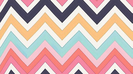 Zigzag stripes, Seamless pattern, line art background