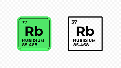 Rubidium, chemical element of the periodic table vector design - obrazy, fototapety, plakaty