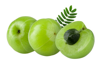 Obraz premium Emblic or Indian gooseberry isolated on a transparent background