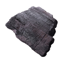 Natural wood charcoal Isolated on a transparent background