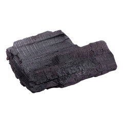 Natural wood charcoal Isolated on a transparent background