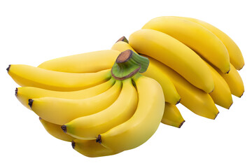 Bunch of bananas isolated on a transparent background