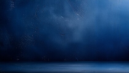 Decorative Navy Blue Art: Grunge Stucco Background - obrazy, fototapety, plakaty
