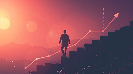 Fototapeta premium Business growth concept. Generative AI