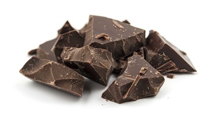 Dark chocolate pieces. Generative AI