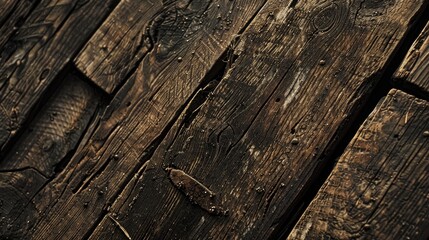 Obraz premium Dark wood texture. Generative AI