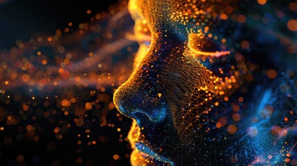 Digital human face. Generative AI - obrazy, fototapety, plakaty