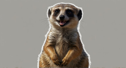 Meerkat isolated on white background. Sticker, decal, banner.