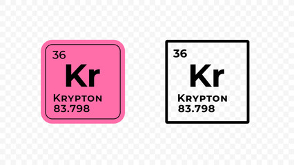 Krypton, chemical element of the periodic table vector design - obrazy, fototapety, plakaty