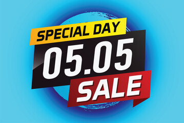 5.5 Special day sale word concept vector illustration with ribbon and 3d style for use landing page, template, ui, web, mobile app, poster, banner, flyer, background, gift card, coupon

