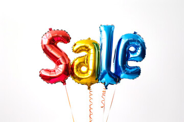 Fototapeta premium Sale helium foil balloon message. Shopping discount