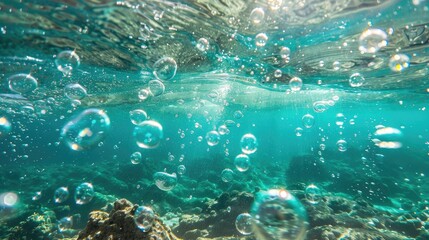 Fototapeta na wymiar Sea bubbles. Generative AI