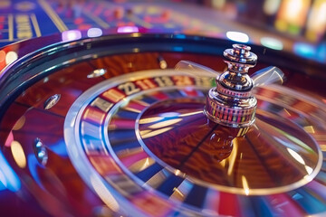 Obraz premium Close up of a casino roulette wheel