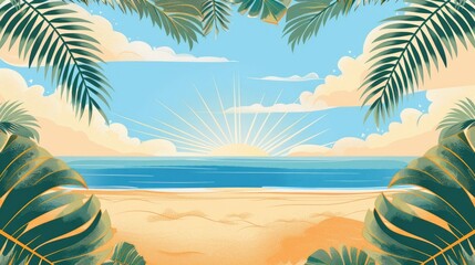 Summer beach background. Generative AI