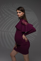 pregnant fashion model posing in studio, fashion pregnancy