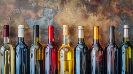 Wine bottles. Generative AI