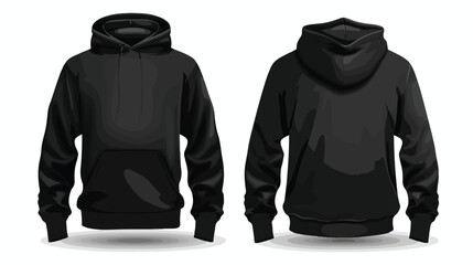 Black hoodie design template with badge.  - obrazy, fototapety, plakaty
