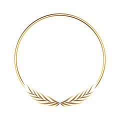 Modern golden floral frame vector design