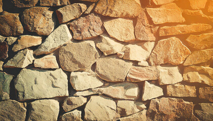 Brick stone wall stack of medieval natural stone texture background or rock strata boundary the rock seamless abstract and fragment of a walls from a gray