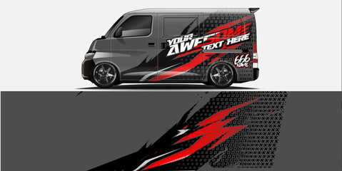 Vector Car Decal Wrap Design: Abstract Racing Stripe Background Kit for Vehicles, Race Cars, Rally, Adventure, and Livery