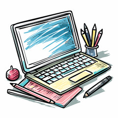 Fototapeta premium vector computer on white background .Generative AI