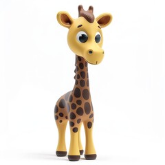 Obraz premium A 3D toy cute jirafa isolated on white background