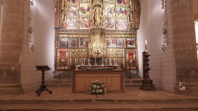 BOLEA HUESCA ARAGON SPAIN. Gothic collegiate church. Church The collegiate church of Santa Mar&iacute;a la Mayor in the town of Bolea, province of Aragon, Spain. bolea cherries