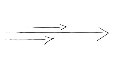 Vector hand drawn doodle arrow. Cute comic style, grunge