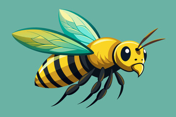 sideways bee vector 
