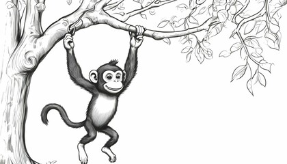 A-Playful-Cartoon-Sketch-Of-A-Monkey-Swinging-From-Upscaled_2