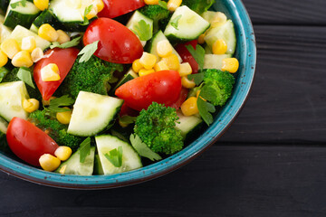 Fresh vegetable salad with broccoli