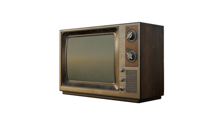 a small television set with a wooden case