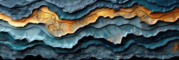 Detailed view of a jagged rock formation, showing intricate textures and layers - obrazy, fototapety, plakaty