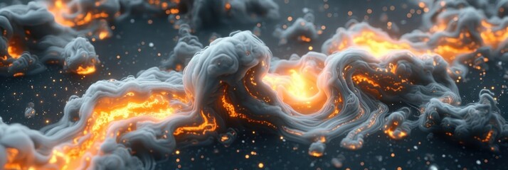 Close-up of fire erupting in the air - obrazy, fototapety, plakaty