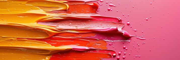 Close up view of a vibrant pink and yellow background