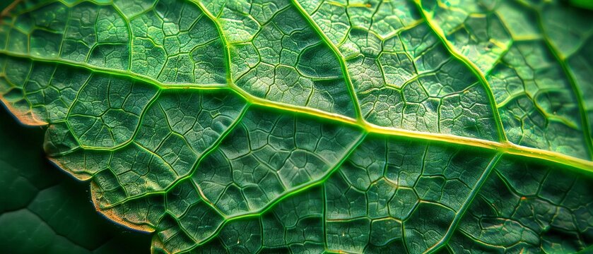 Leaf closeup, microscopic patterns, macro photography, stock photo quality details