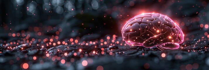 A computer-generated visualization of a human brain showing its intricate structure and neural connections - obrazy, fototapety, plakaty